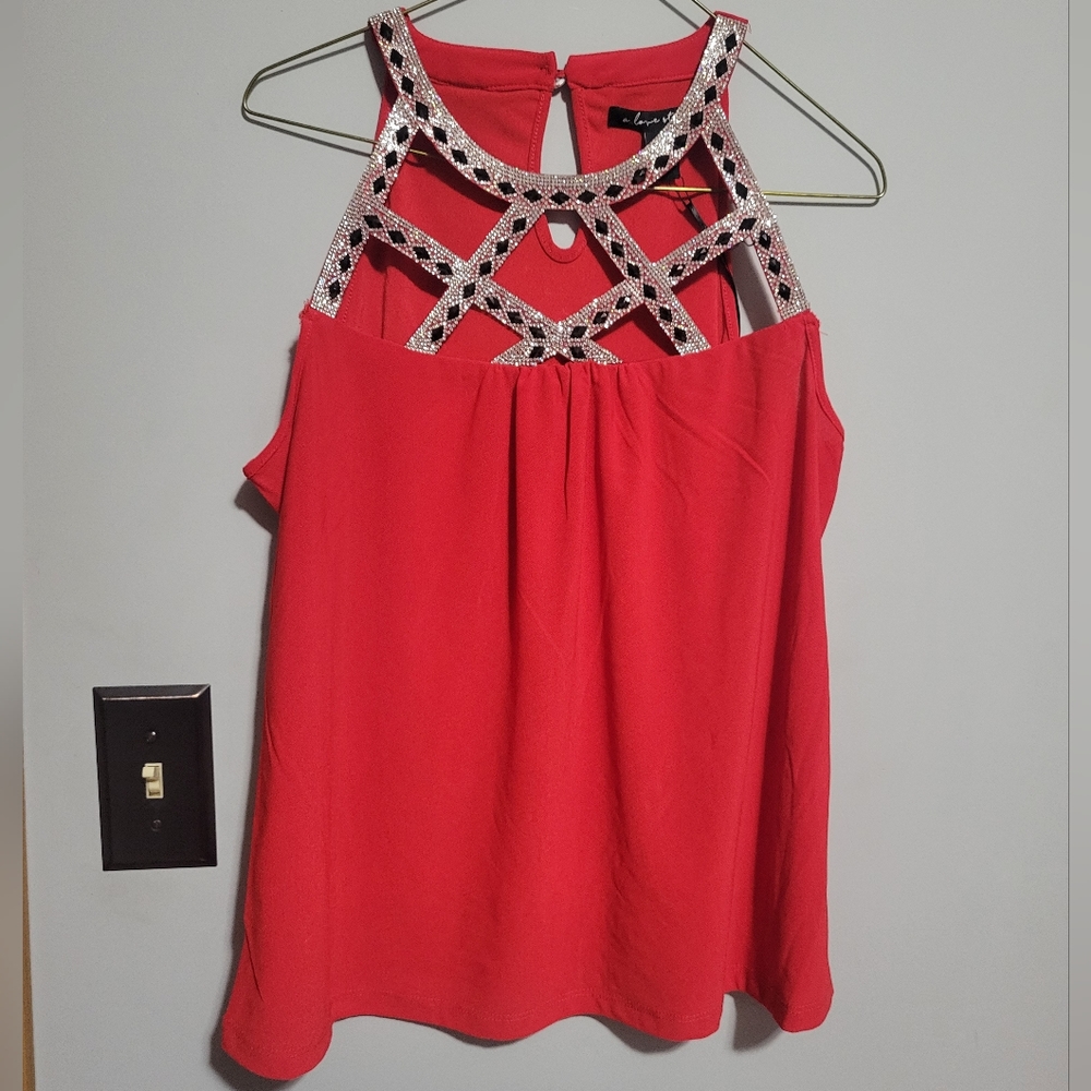 A Love Story Strappy Rhinestone Top